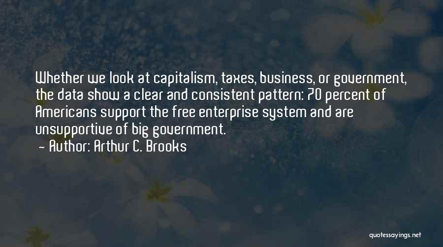 Arthur C. Brooks Quotes: Whether We Look At Capitalism, Taxes, Business, Or Government, The Data Show A Clear And Consistent Pattern: 70 Percent Of