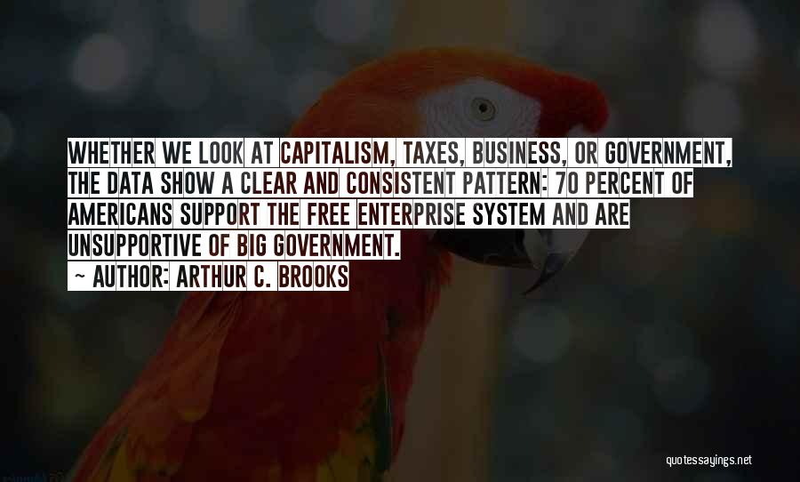 Arthur C. Brooks Quotes: Whether We Look At Capitalism, Taxes, Business, Or Government, The Data Show A Clear And Consistent Pattern: 70 Percent Of