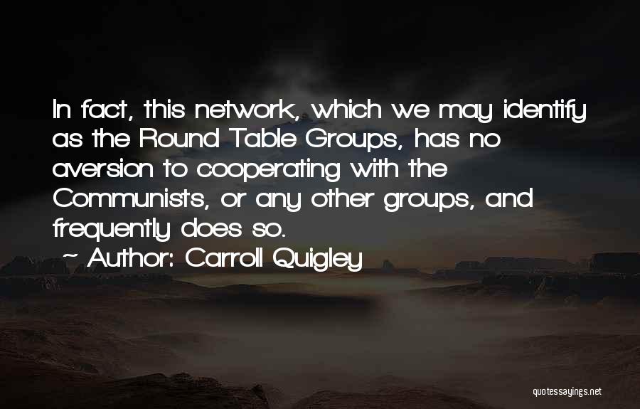 Carroll Quigley Quotes: In Fact, This Network, Which We May Identify As The Round Table Groups, Has No Aversion To Cooperating With The