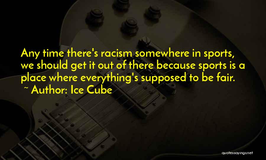 Ice Cube Quotes: Any Time There's Racism Somewhere In Sports, We Should Get It Out Of There Because Sports Is A Place Where