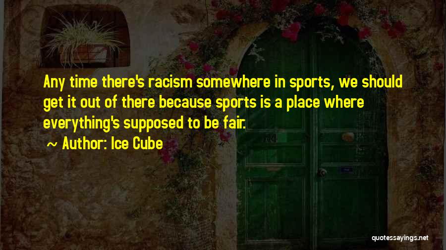 Ice Cube Quotes: Any Time There's Racism Somewhere In Sports, We Should Get It Out Of There Because Sports Is A Place Where