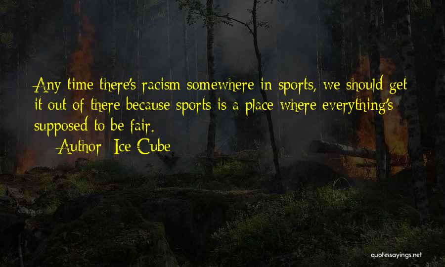 Ice Cube Quotes: Any Time There's Racism Somewhere In Sports, We Should Get It Out Of There Because Sports Is A Place Where
