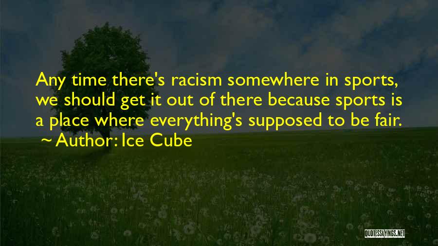 Ice Cube Quotes: Any Time There's Racism Somewhere In Sports, We Should Get It Out Of There Because Sports Is A Place Where