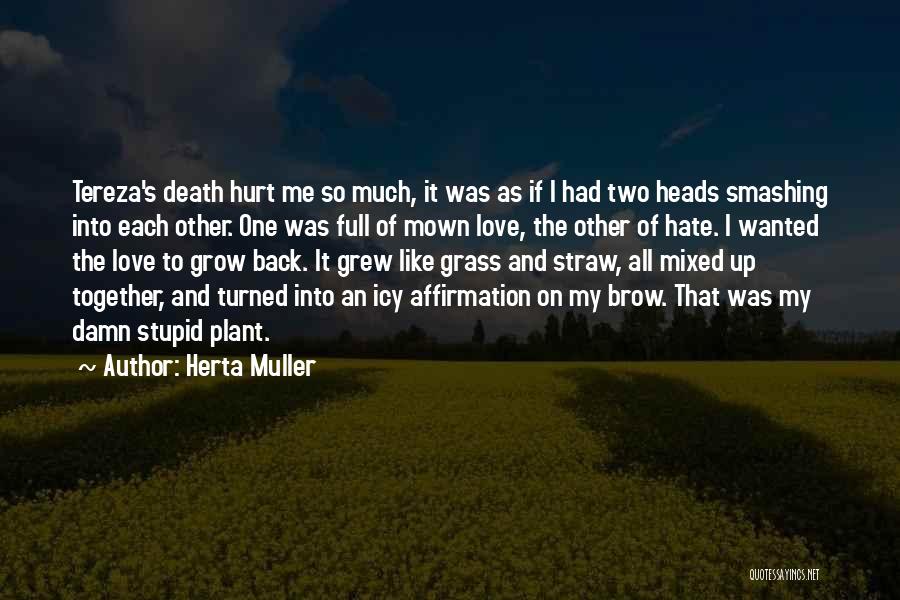 Herta Muller Quotes: Tereza's Death Hurt Me So Much, It Was As If I Had Two Heads Smashing Into Each Other. One Was
