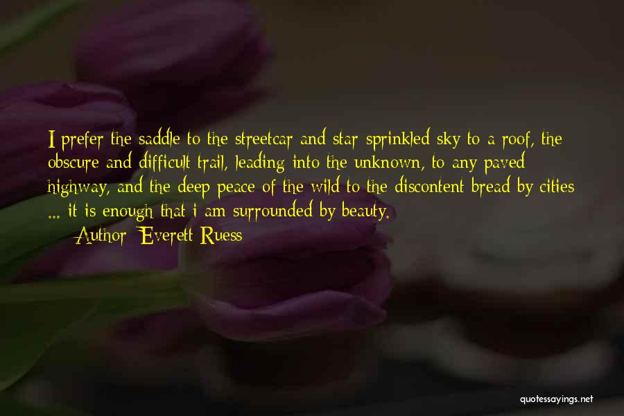 Everett Ruess Quotes: I Prefer The Saddle To The Streetcar And Star-sprinkled Sky To A Roof, The Obscure And Difficult Trail, Leading Into