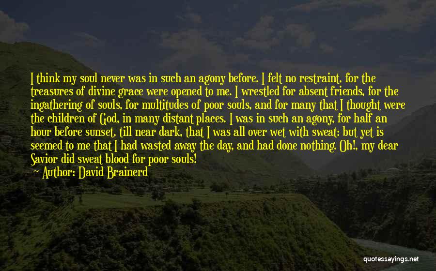 David Brainerd Quotes: I Think My Soul Never Was In Such An Agony Before. I Felt No Restraint, For The Treasures Of Divine