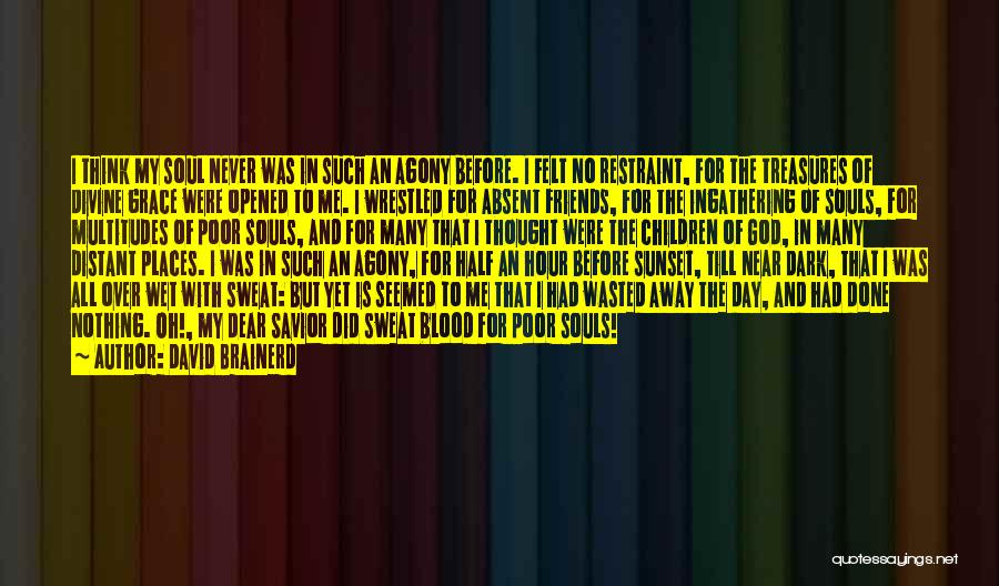 David Brainerd Quotes: I Think My Soul Never Was In Such An Agony Before. I Felt No Restraint, For The Treasures Of Divine