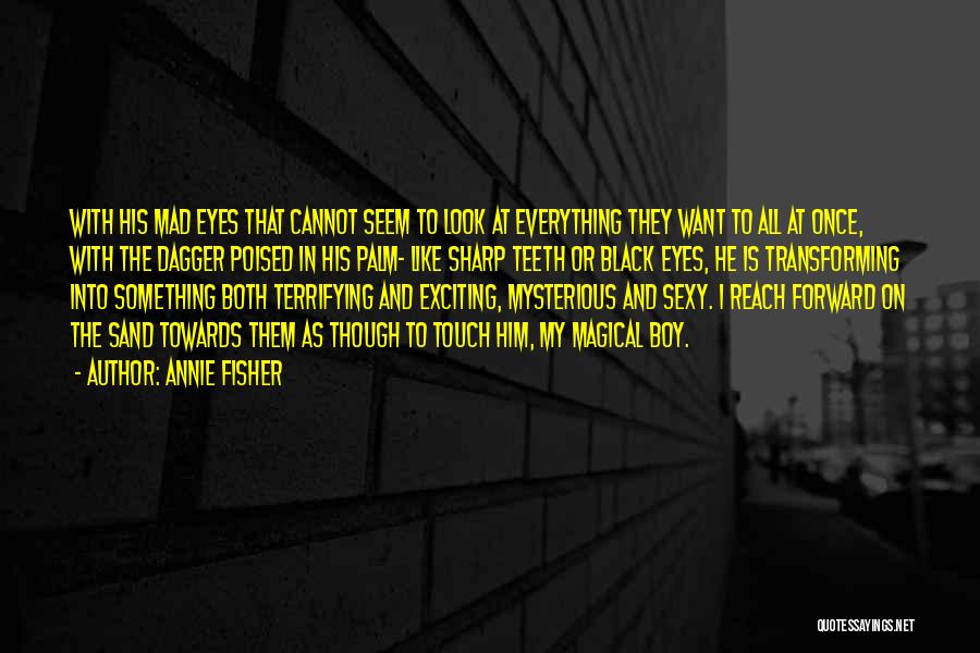 Annie Fisher Quotes: With His Mad Eyes That Cannot Seem To Look At Everything They Want To All At Once, With The Dagger