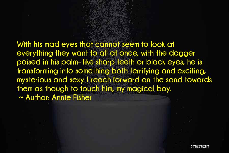 Annie Fisher Quotes: With His Mad Eyes That Cannot Seem To Look At Everything They Want To All At Once, With The Dagger