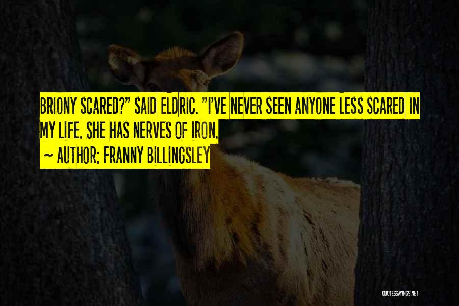 Franny Billingsley Quotes: Briony Scared? Said Eldric. I've Never Seen Anyone Less Scared In My Life. She Has Nerves Of Iron.