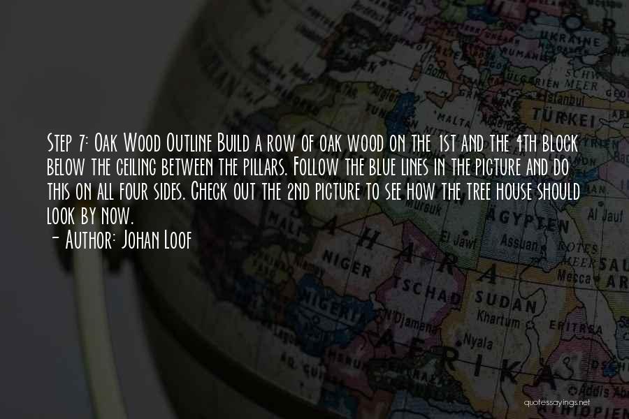 Johan Loof Quotes: Step 7: Oak Wood Outline Build A Row Of Oak Wood On The 1st And The 4th Block Below The