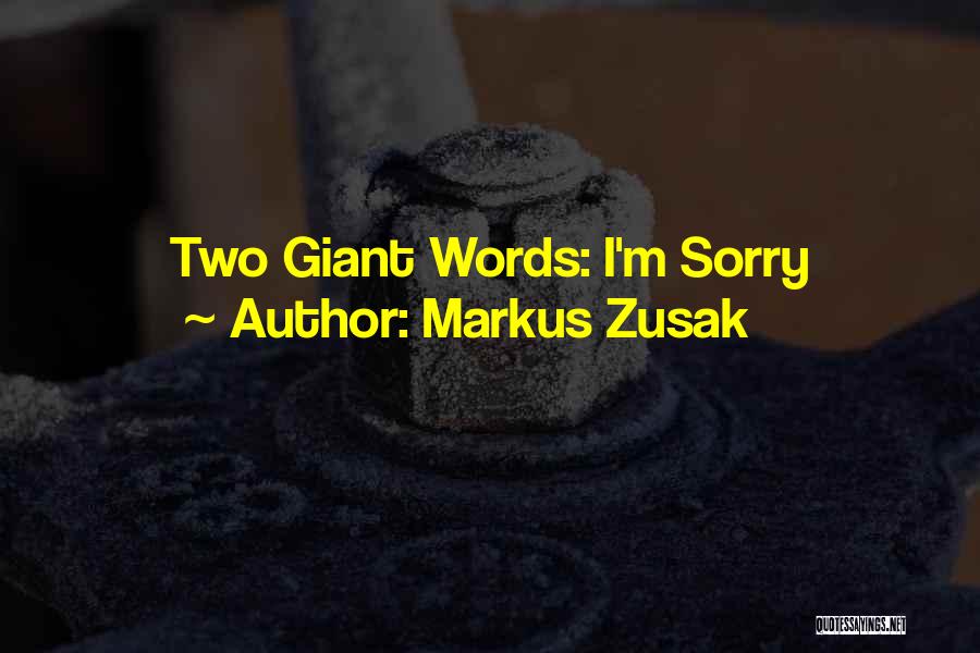 Markus Zusak Quotes: Two Giant Words: I'm Sorry