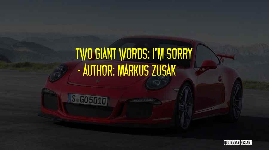 Markus Zusak Quotes: Two Giant Words: I'm Sorry