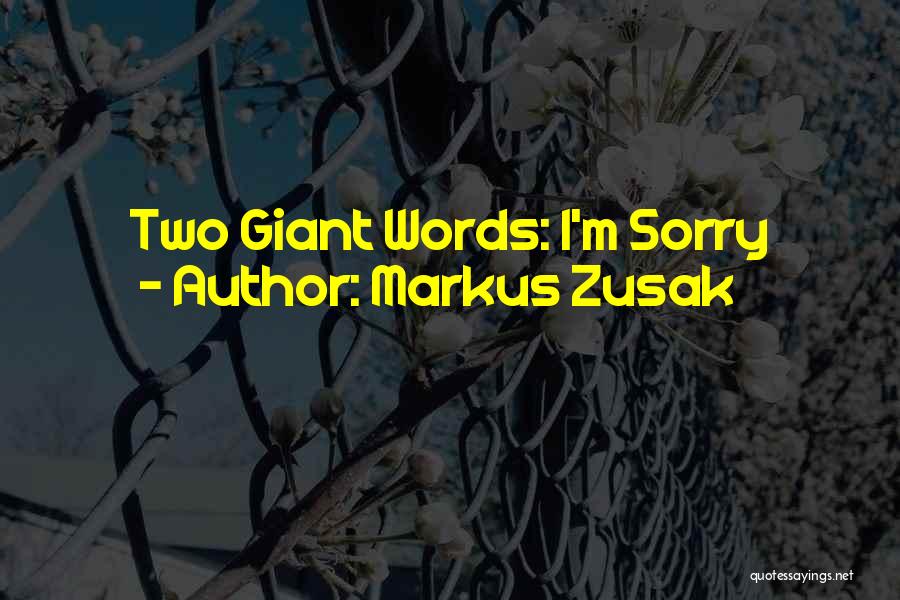Markus Zusak Quotes: Two Giant Words: I'm Sorry