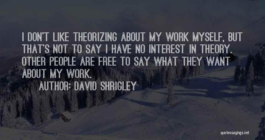 David Shrigley Quotes: I Don't Like Theorizing About My Work Myself, But That's Not To Say I Have No Interest In Theory. Other