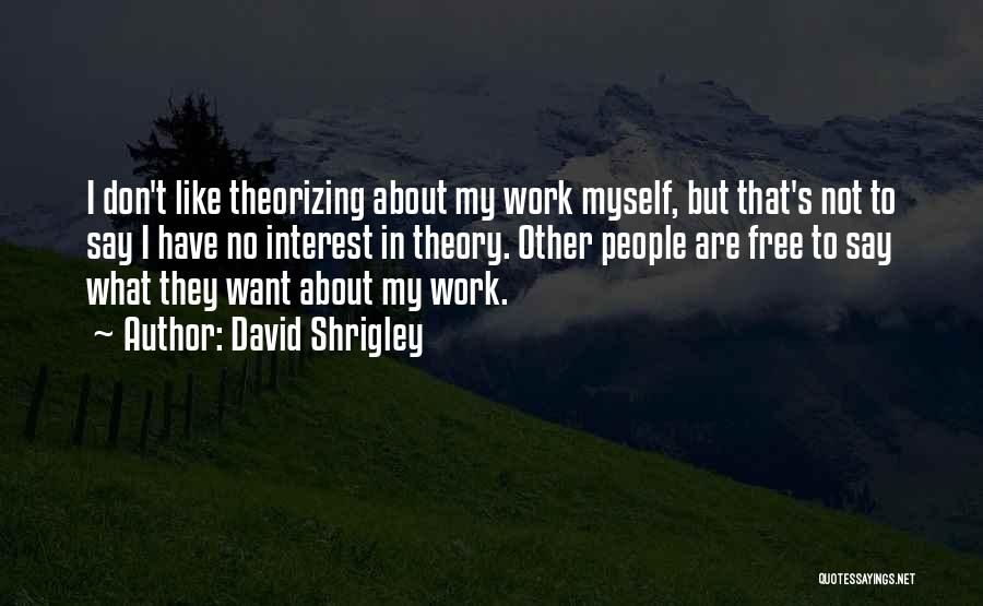 David Shrigley Quotes: I Don't Like Theorizing About My Work Myself, But That's Not To Say I Have No Interest In Theory. Other