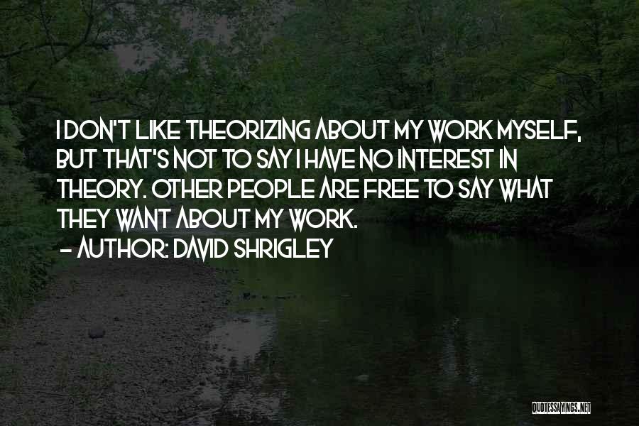 David Shrigley Quotes: I Don't Like Theorizing About My Work Myself, But That's Not To Say I Have No Interest In Theory. Other