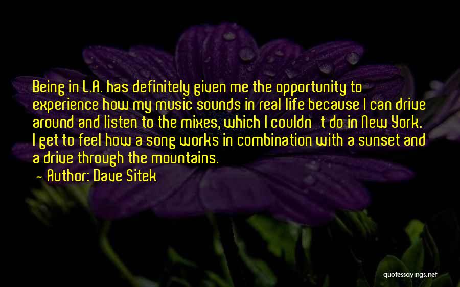 Dave Sitek Quotes: Being In L.a. Has Definitely Given Me The Opportunity To Experience How My Music Sounds In Real Life Because I