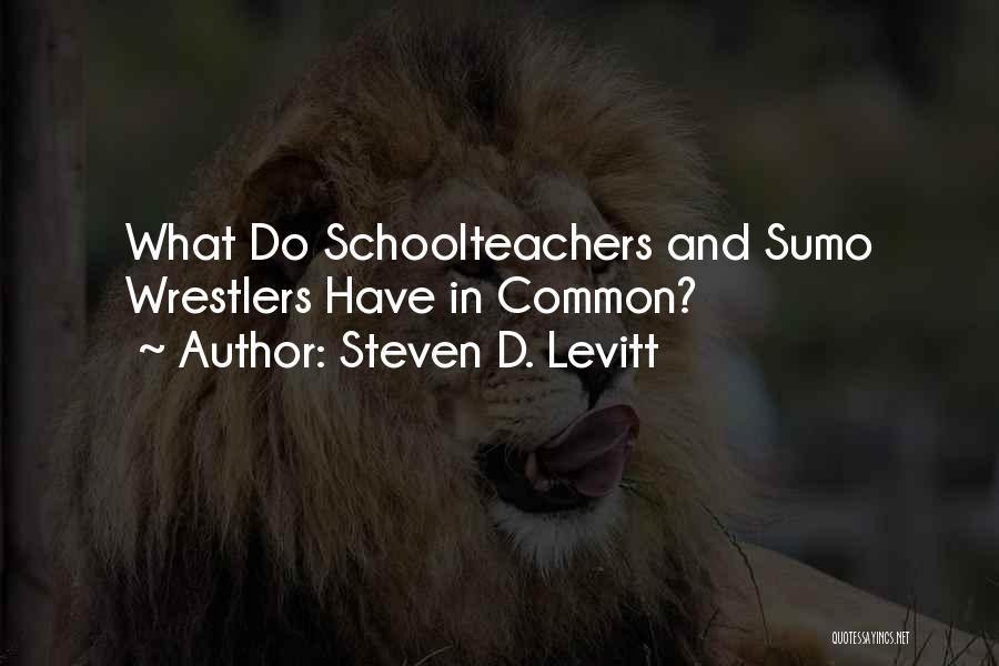 Steven D. Levitt Quotes: What Do Schoolteachers And Sumo Wrestlers Have In Common?