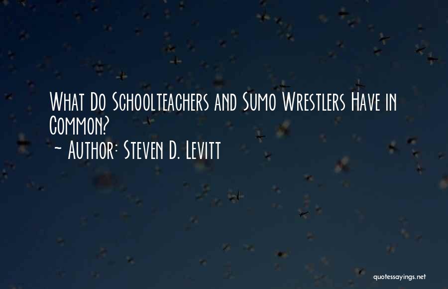 Steven D. Levitt Quotes: What Do Schoolteachers And Sumo Wrestlers Have In Common?