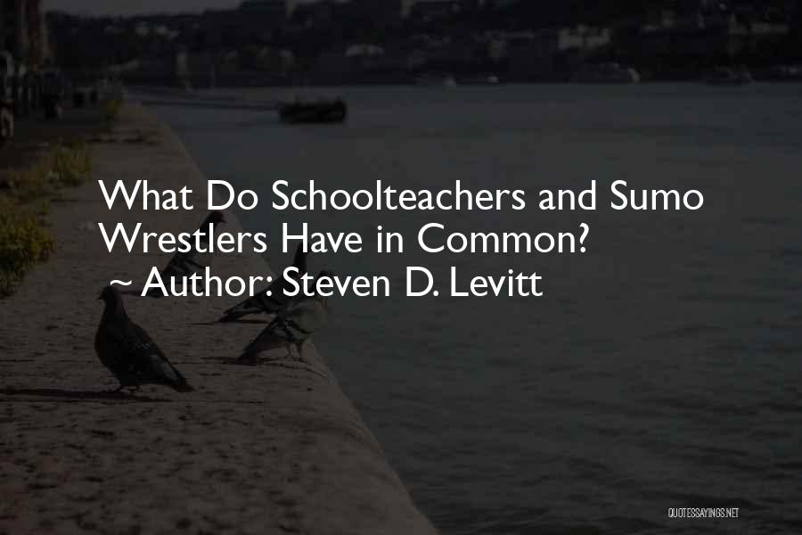 Steven D. Levitt Quotes: What Do Schoolteachers And Sumo Wrestlers Have In Common?