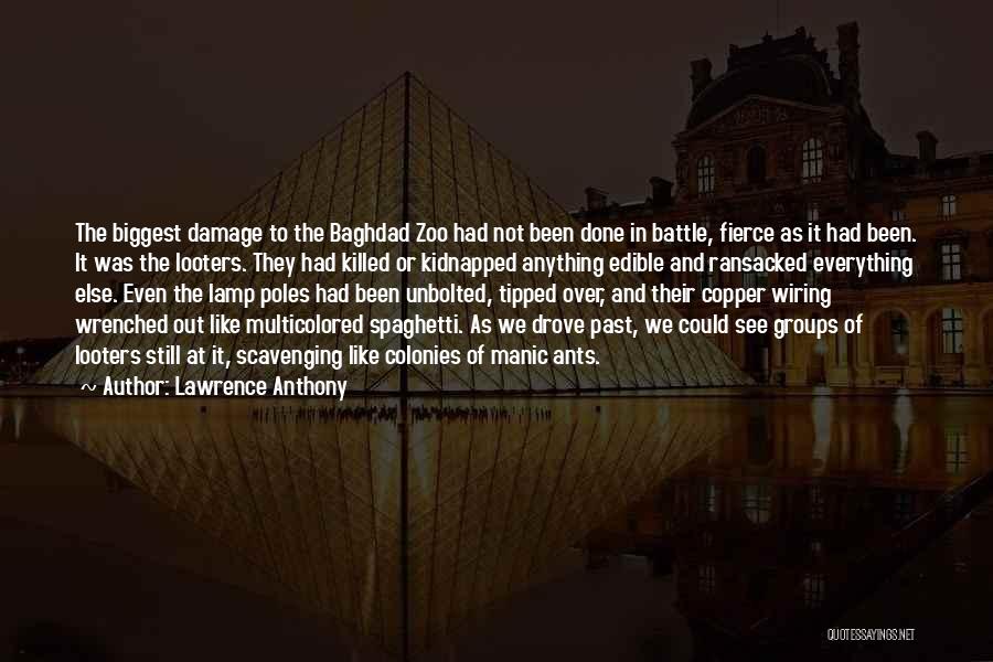 Lawrence Anthony Quotes: The Biggest Damage To The Baghdad Zoo Had Not Been Done In Battle, Fierce As It Had Been. It Was