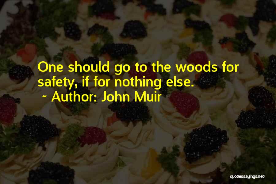 John Muir Quotes: One Should Go To The Woods For Safety, If For Nothing Else.