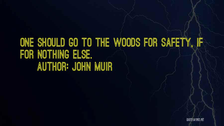 John Muir Quotes: One Should Go To The Woods For Safety, If For Nothing Else.