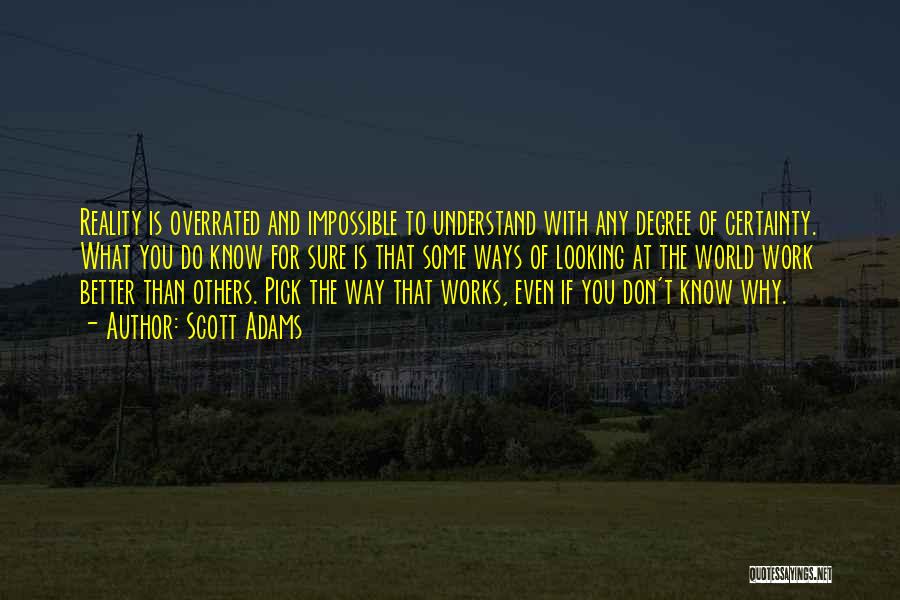 Scott Adams Quotes: Reality Is Overrated And Impossible To Understand With Any Degree Of Certainty. What You Do Know For Sure Is That