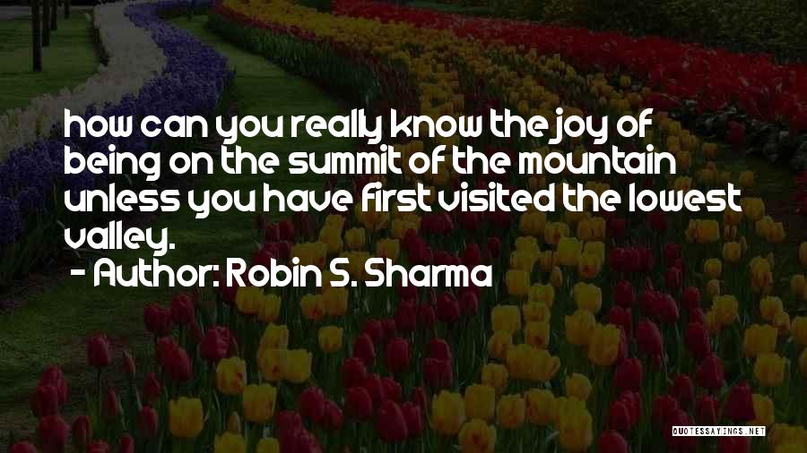 Robin S. Sharma Quotes: How Can You Really Know The Joy Of Being On The Summit Of The Mountain Unless You Have First Visited