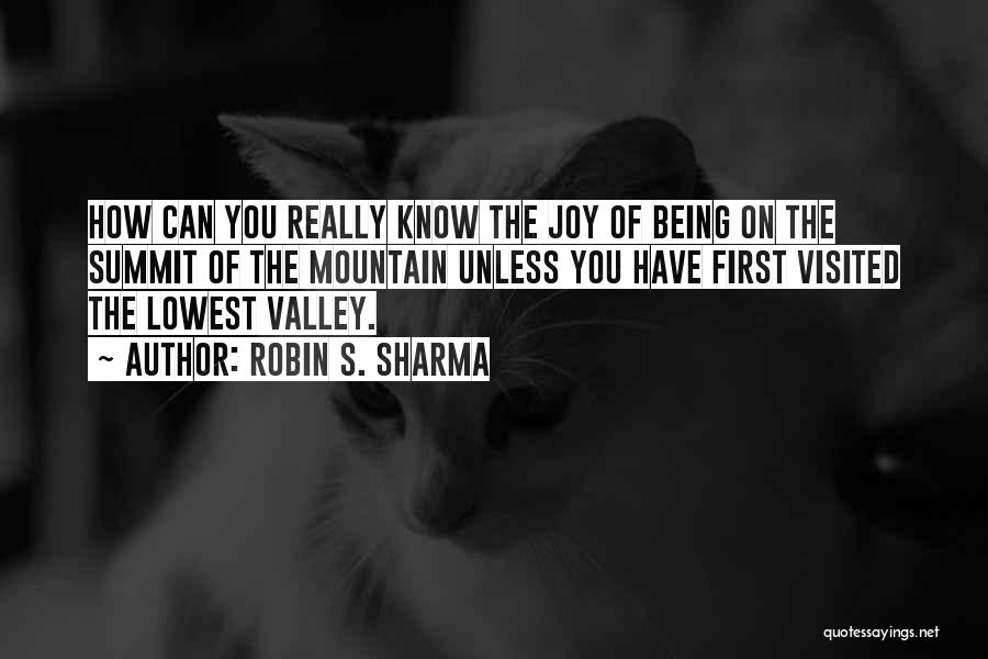 Robin S. Sharma Quotes: How Can You Really Know The Joy Of Being On The Summit Of The Mountain Unless You Have First Visited