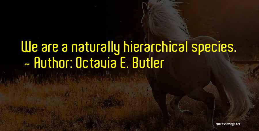 Octavia E. Butler Quotes: We Are A Naturally Hierarchical Species.