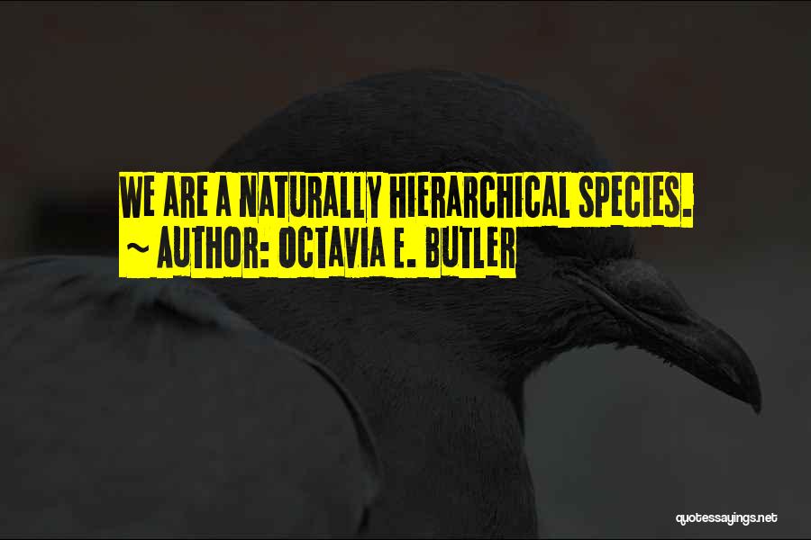 Octavia E. Butler Quotes: We Are A Naturally Hierarchical Species.