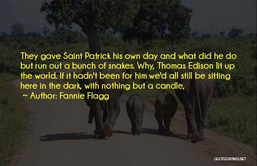 Fannie Flagg Quotes: They Gave Saint Patrick His Own Day And What Did He Do But Run Out A Bunch Of Snakes. Why,