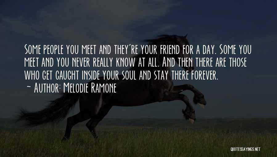 Melodie Ramone Quotes: Some People You Meet And They're Your Friend For A Day. Some You Meet And You Never Really Know At