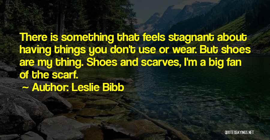Leslie Bibb Quotes: There Is Something That Feels Stagnant About Having Things You Don't Use Or Wear. But Shoes Are My Thing. Shoes