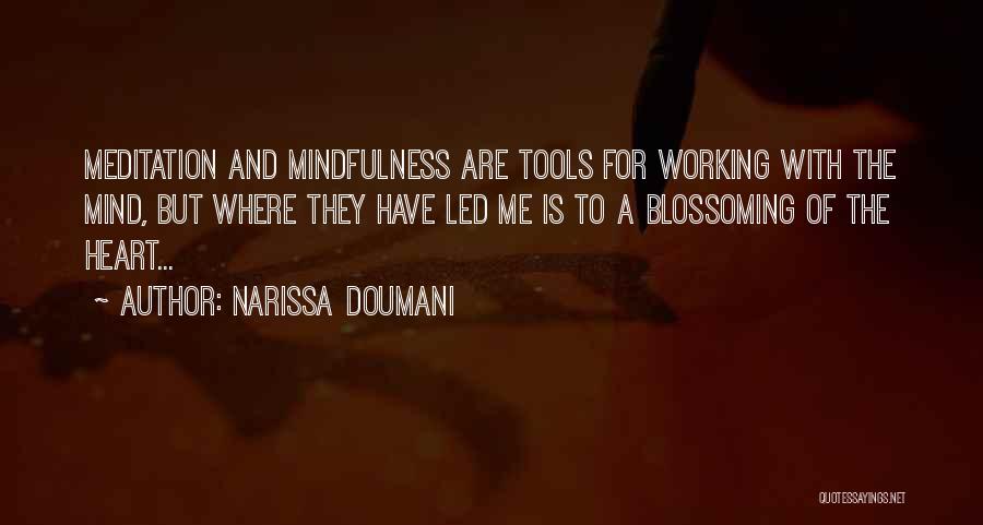 Narissa Doumani Quotes: Meditation And Mindfulness Are Tools For Working With The Mind, But Where They Have Led Me Is To A Blossoming