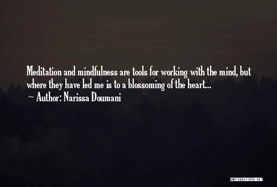 Narissa Doumani Quotes: Meditation And Mindfulness Are Tools For Working With The Mind, But Where They Have Led Me Is To A Blossoming