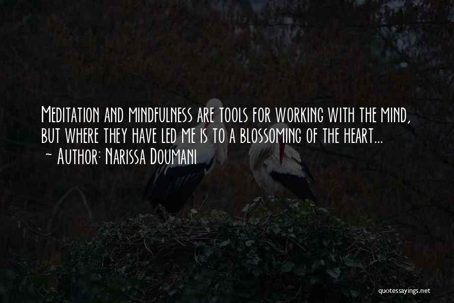 Narissa Doumani Quotes: Meditation And Mindfulness Are Tools For Working With The Mind, But Where They Have Led Me Is To A Blossoming