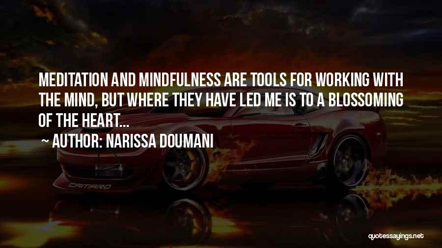 Narissa Doumani Quotes: Meditation And Mindfulness Are Tools For Working With The Mind, But Where They Have Led Me Is To A Blossoming