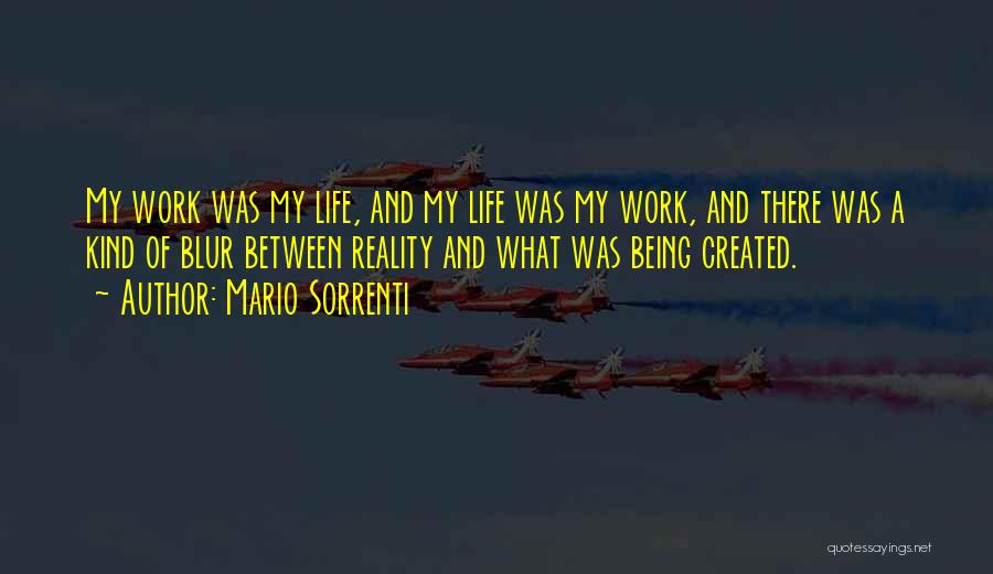 Mario Sorrenti Quotes: My Work Was My Life, And My Life Was My Work, And There Was A Kind Of Blur Between Reality
