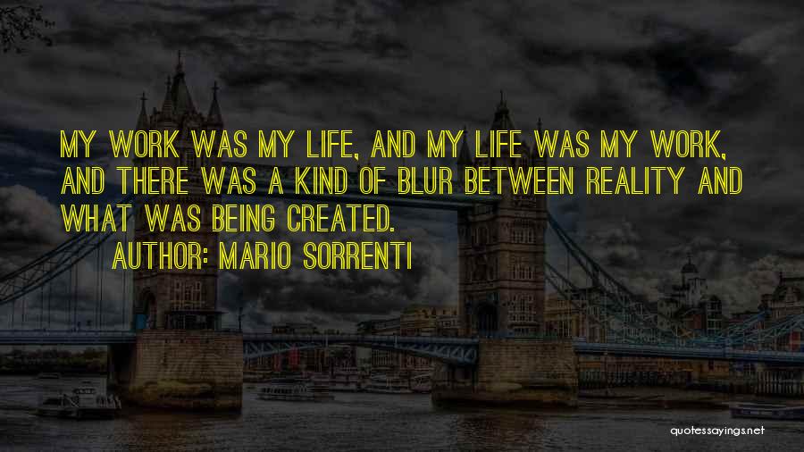 Mario Sorrenti Quotes: My Work Was My Life, And My Life Was My Work, And There Was A Kind Of Blur Between Reality