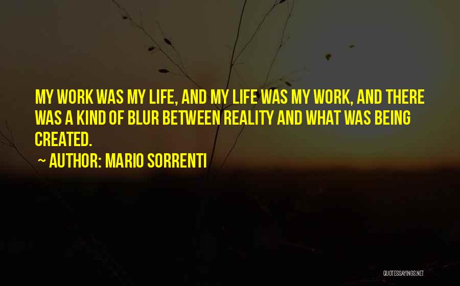 Mario Sorrenti Quotes: My Work Was My Life, And My Life Was My Work, And There Was A Kind Of Blur Between Reality