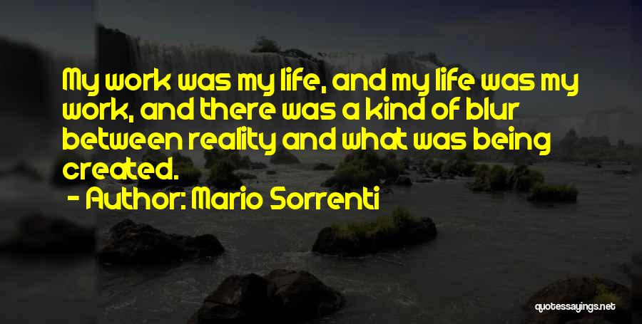 Mario Sorrenti Quotes: My Work Was My Life, And My Life Was My Work, And There Was A Kind Of Blur Between Reality