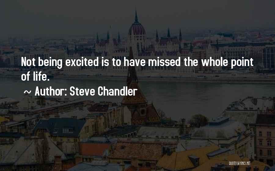 Steve Chandler Quotes: Not Being Excited Is To Have Missed The Whole Point Of Life.