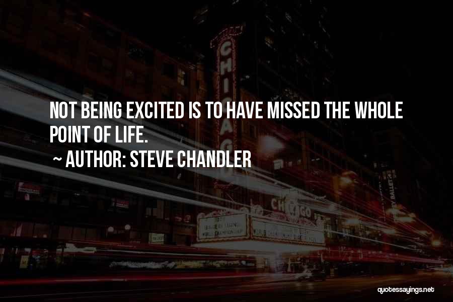 Steve Chandler Quotes: Not Being Excited Is To Have Missed The Whole Point Of Life.