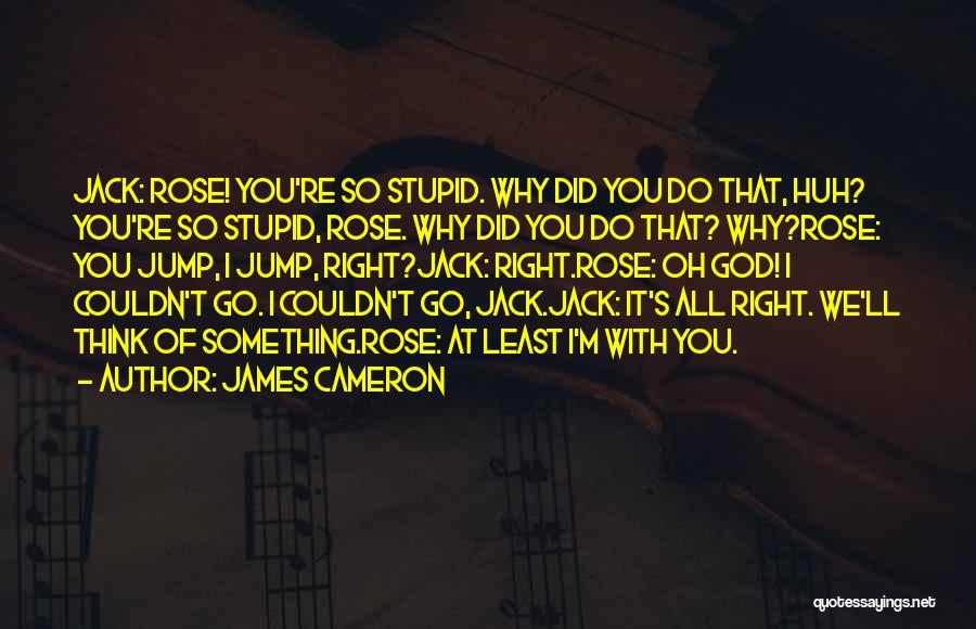 James Cameron Quotes: Jack: Rose! You're So Stupid. Why Did You Do That, Huh? You're So Stupid, Rose. Why Did You Do That?