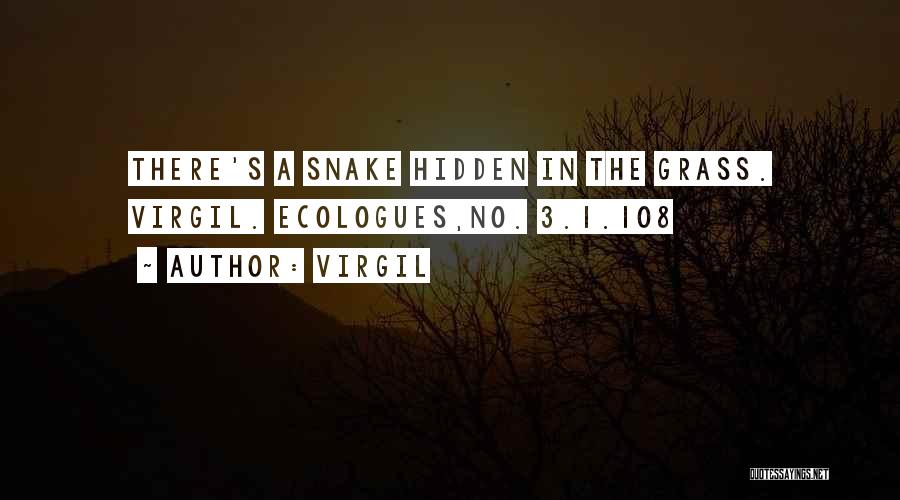 Virgil Quotes: There's A Snake Hidden In The Grass. Virgil. Ecologues,no. 3.1.1o8