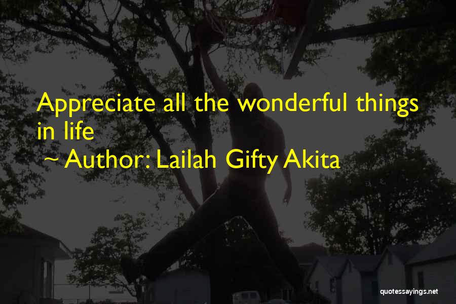 Lailah Gifty Akita Quotes: Appreciate All The Wonderful Things In Life