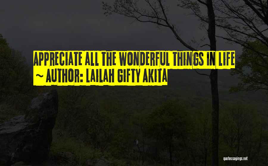 Lailah Gifty Akita Quotes: Appreciate All The Wonderful Things In Life